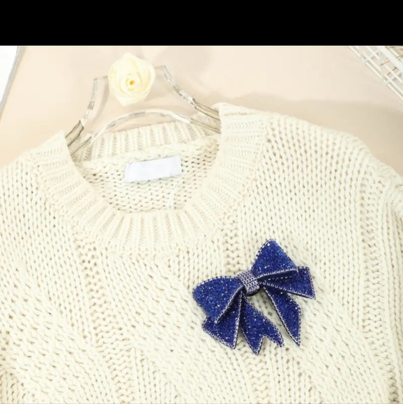 NEW ELEGANT DAZZLING CRYSTAL BOW TIE/NECK TIE - BLACK 3" x 4" - Picture 7 of 11